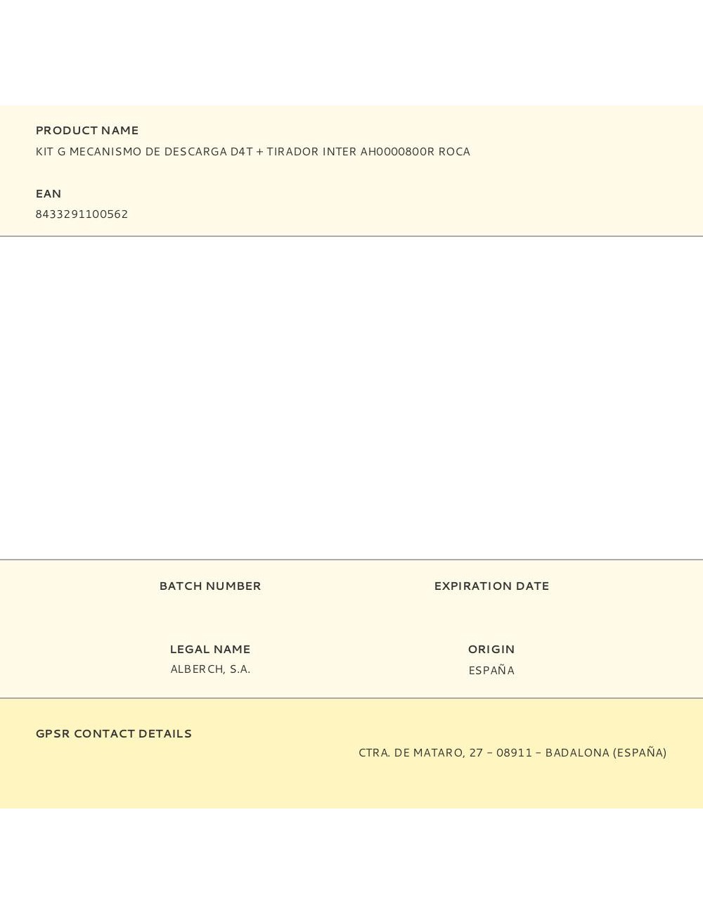 Kit g mecanismo de descarga d4t + tirador inter ah0000800r roca