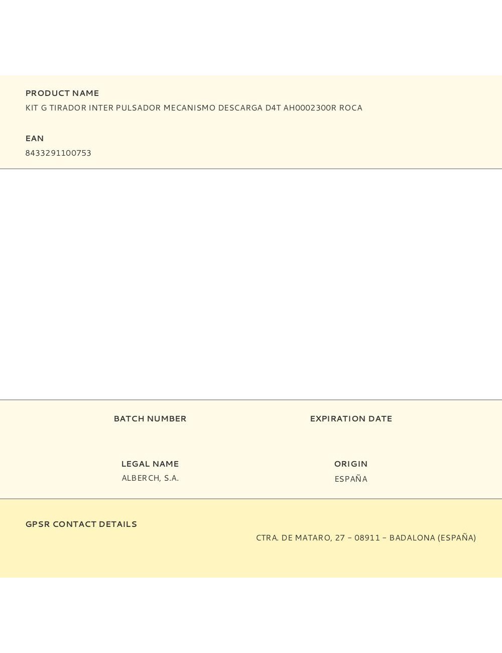 Kit g tirador inter pulsador mecanismo descarga d4t ah0002300r roca