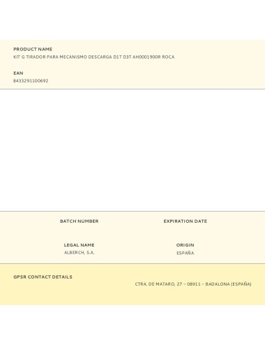 Kit g tirador para mecanismo descarga d1t d3t ah0001900r roca