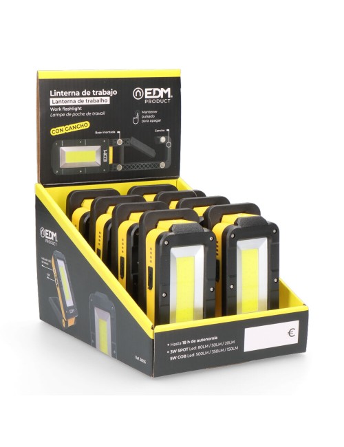 Linterna de trabajo led recargable con base basculante