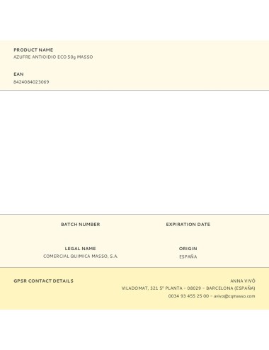Azufre antioidio eco 50g masso