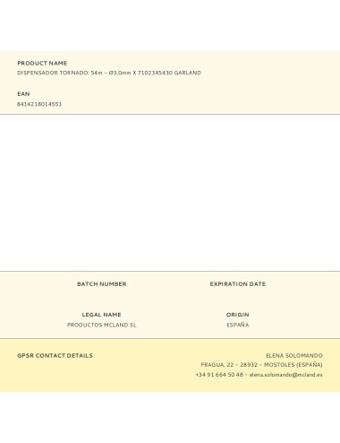 Dispensador tornado: 54m - ø3,0mm x 71023x5430 garland