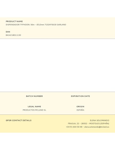Dispensador typhoon: 56m - ø3,0mm 71024y5630 garland