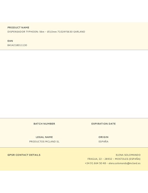 Dispensador typhoon: 56m - ø3,0mm 71024y5630 garland