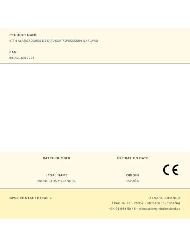 Kit 4 alargadores de difusor 71fg000004 garland