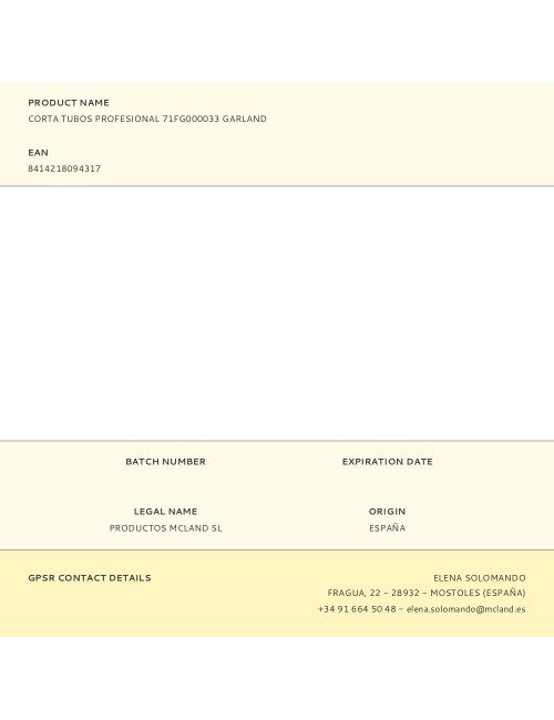 Corta tubos profesional 71fg000033 garland