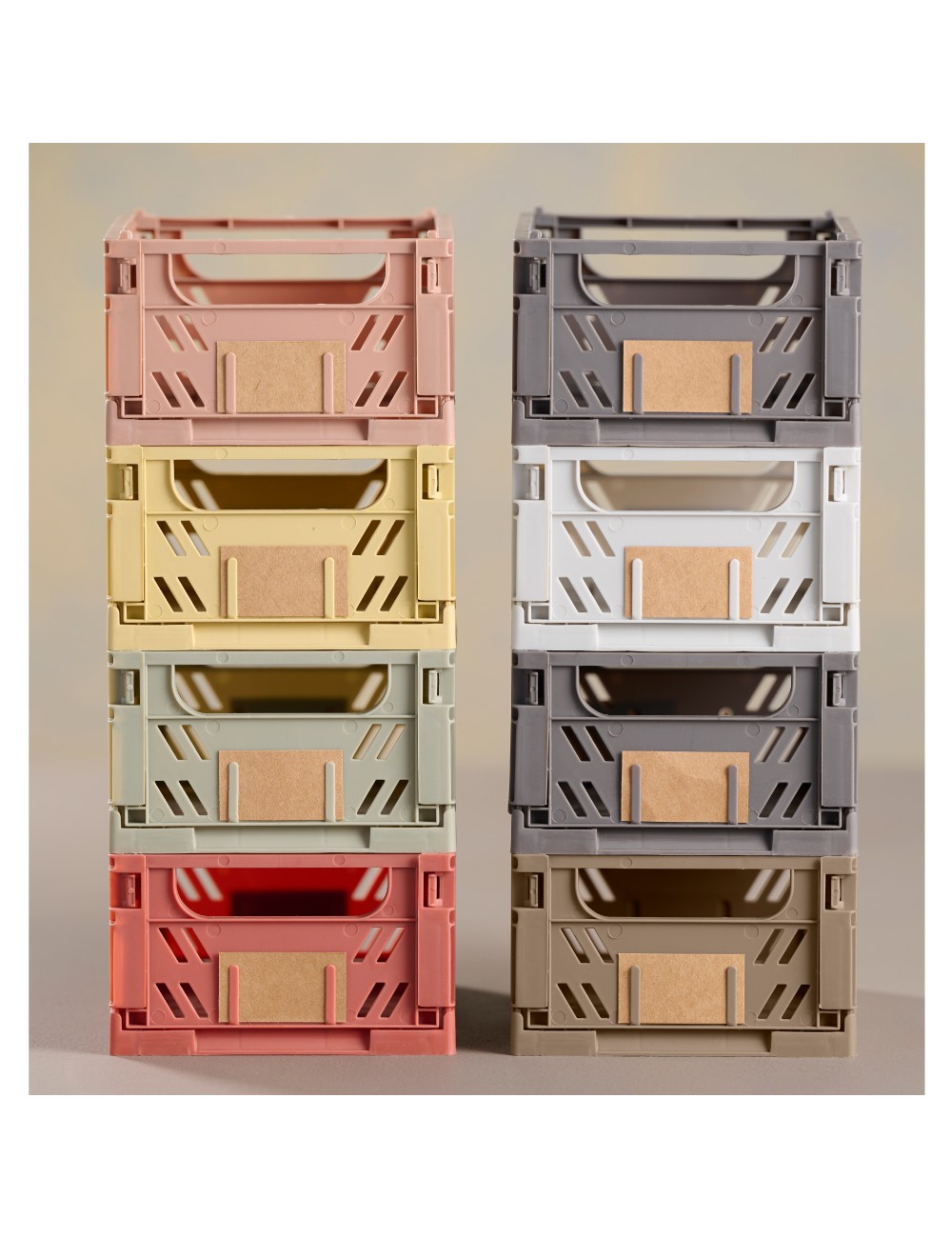 Caja almacenaje plegable gris 17 x 12.5 x 7 cm set 2 piezas