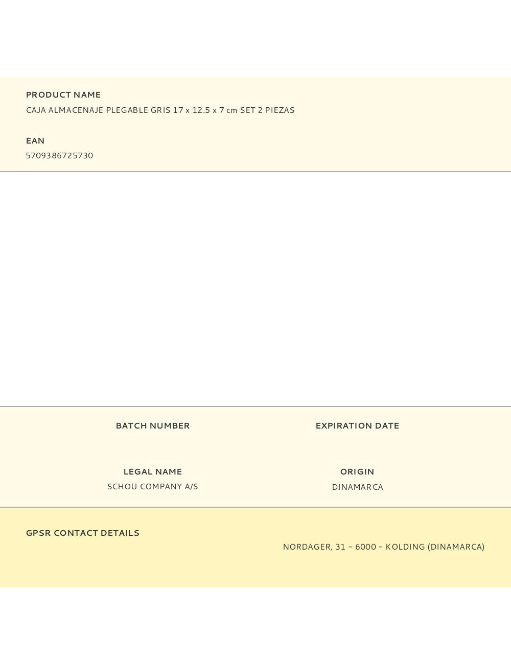 Caja almacenaje plegable gris 17 x 12.5 x 7 cm set 2 piezas