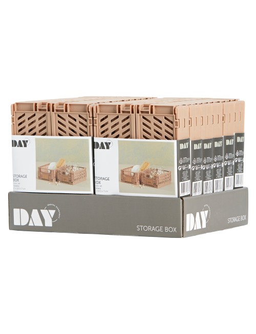 Caja almacenaje plegable arena 17 x 12,5 x 7 cm set 2 piezas