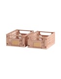 Caja almacenaje plegable arena 25 x 16,5 x 10 cm set 2 piezas
