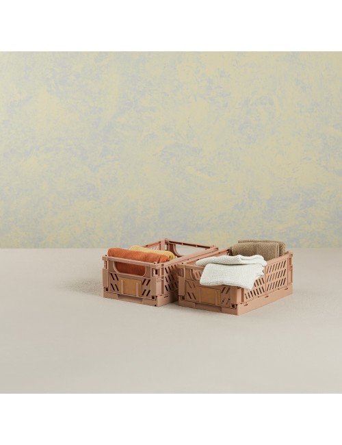 Caja almacenaje plegable arena 25 x 16,5 x 10 cm set 2 piezas