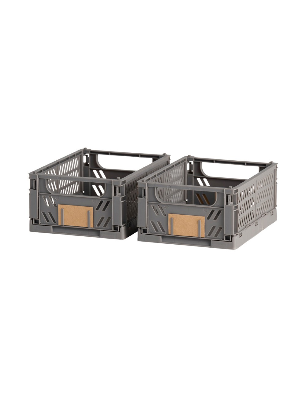 Caja almacenaje plegable gris 25 x 16,5 x 10 cm set 2 piezas