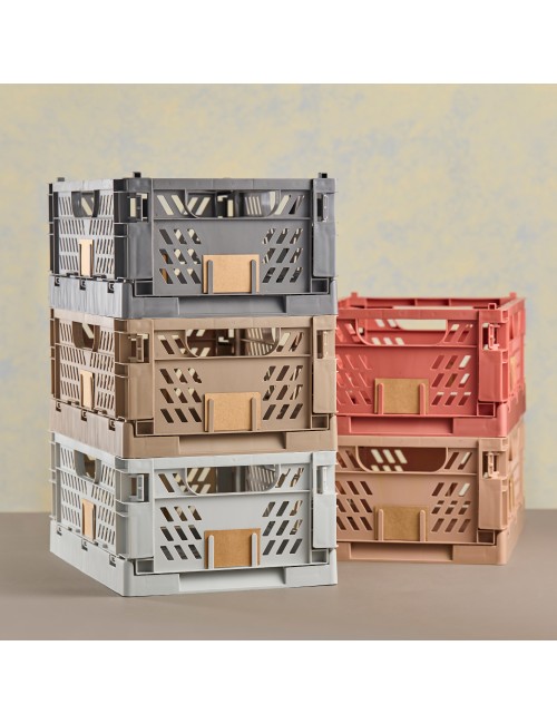 Caja almacenaje plegable arena 50 x 33 x 25 cm