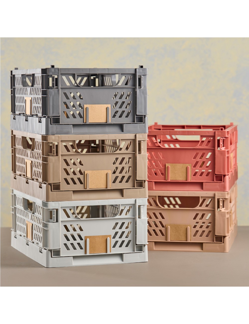 Caja almacenaje plegable gris 50 x 33 x 25 cm