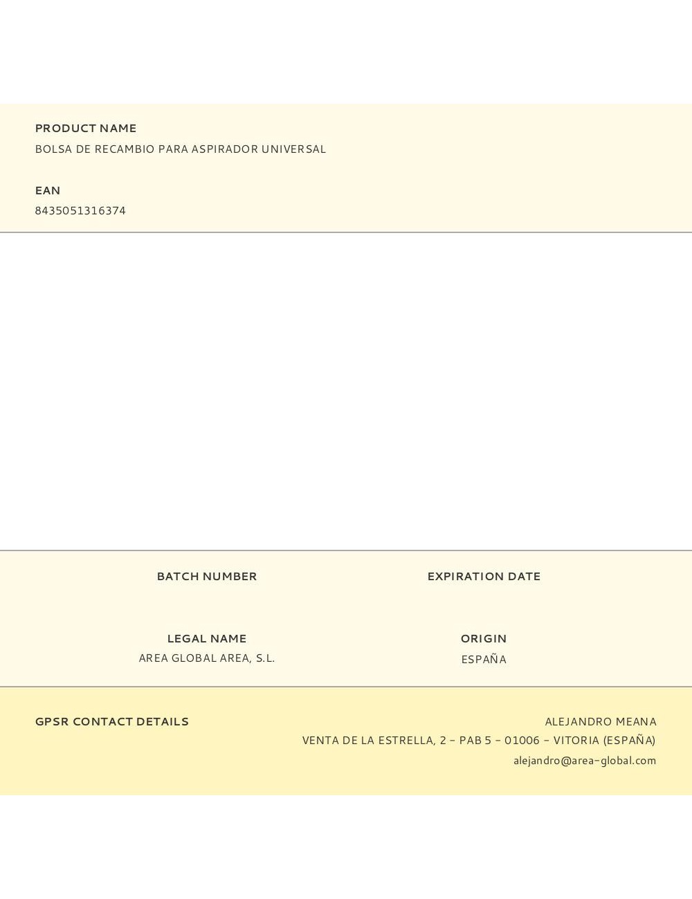 Bolsa de recambio para aspirador universal