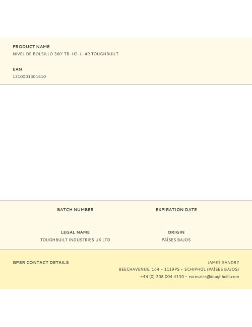 Nivel de bolsillo 360° tb-h2-l-4r toughbuilt