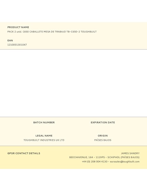 Caballete / mesa de trabajo c650, 2 uds