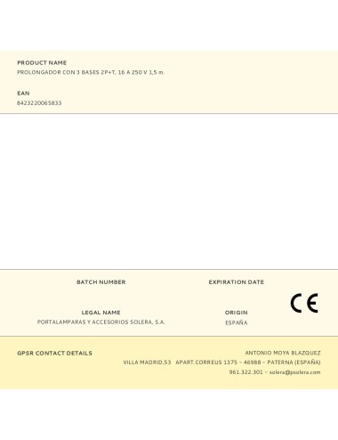 Base multiple 3 tomas 2p+t schuko, interruptor, ip44, 1,5 m de cable h05rr-f 3g1,5 mm, negra/azul