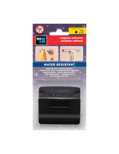 Colgador resistente al agua modelo rama doble negro mate (blister)