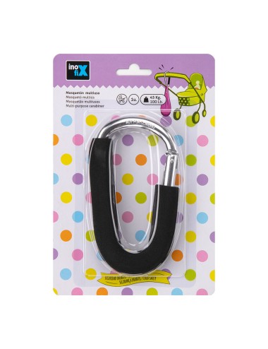 Mosquetón para cochecito bebé negro 5503-3 inofix