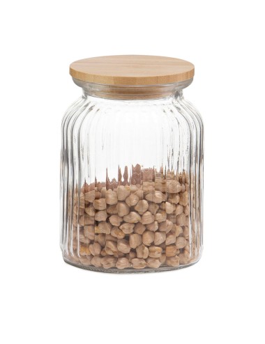 Bote de cocina de vidrio + bambú 1000 ml