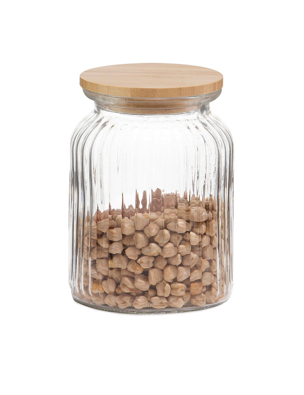 Bote de cocina de vidrio + bambú 1000 ml