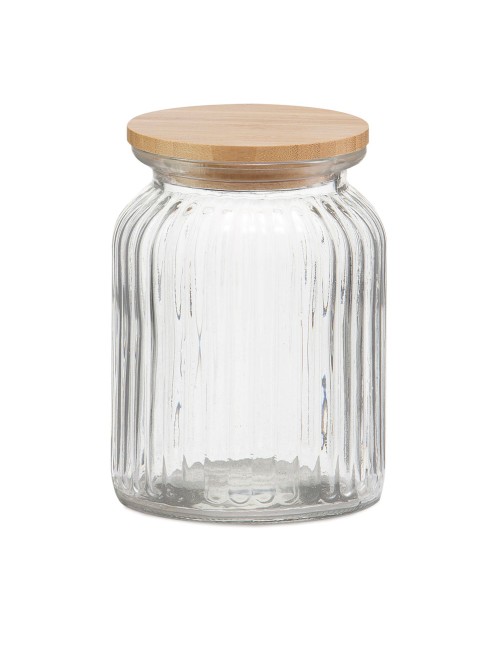 Bote de cocina de vidrio + bambú 1000 ml