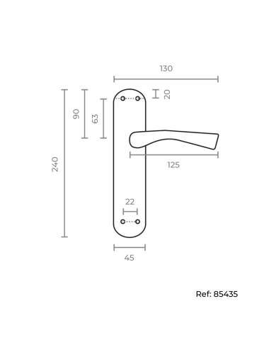 Juego de manillas 707 latón satinado