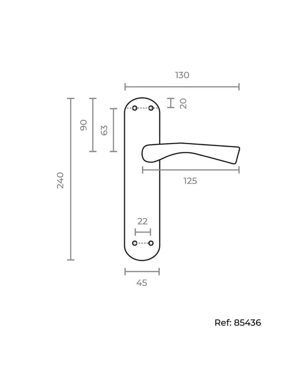 Blister juego de manillas 707 niquel satinado edm