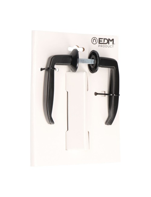 Juego de manillas para puerta metálica 232 25 - 38 mm negro