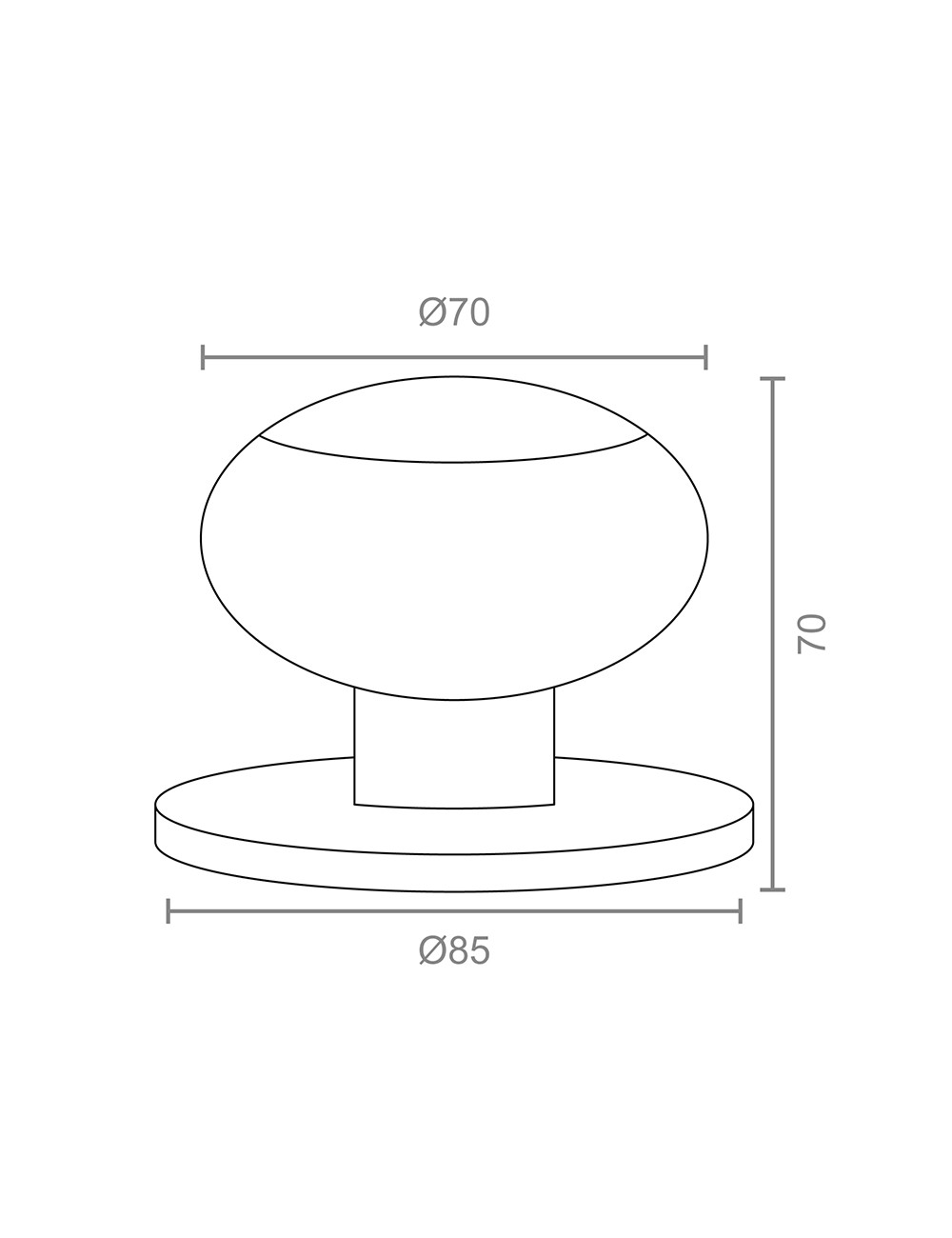 Blister pomo puerta liso pp02 70mm inox. micel