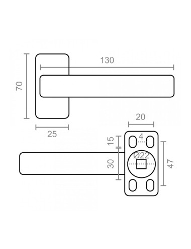 Juego manilla 6800 aluminio negro