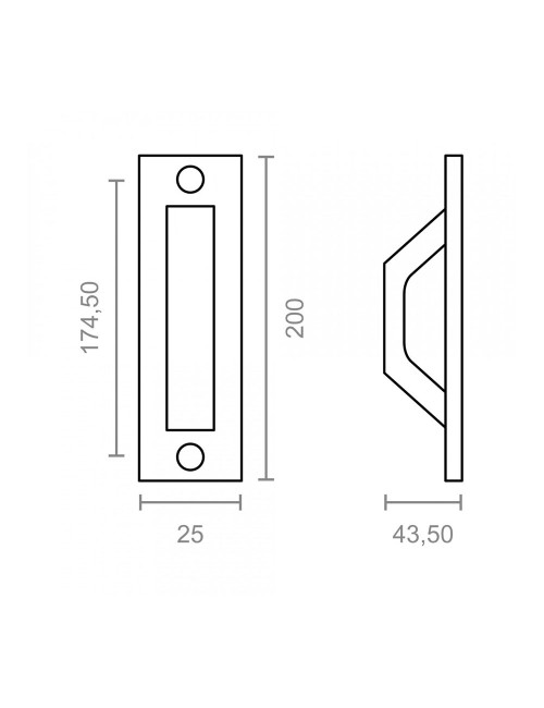 Asa placa recta 6804 aluminio blanco