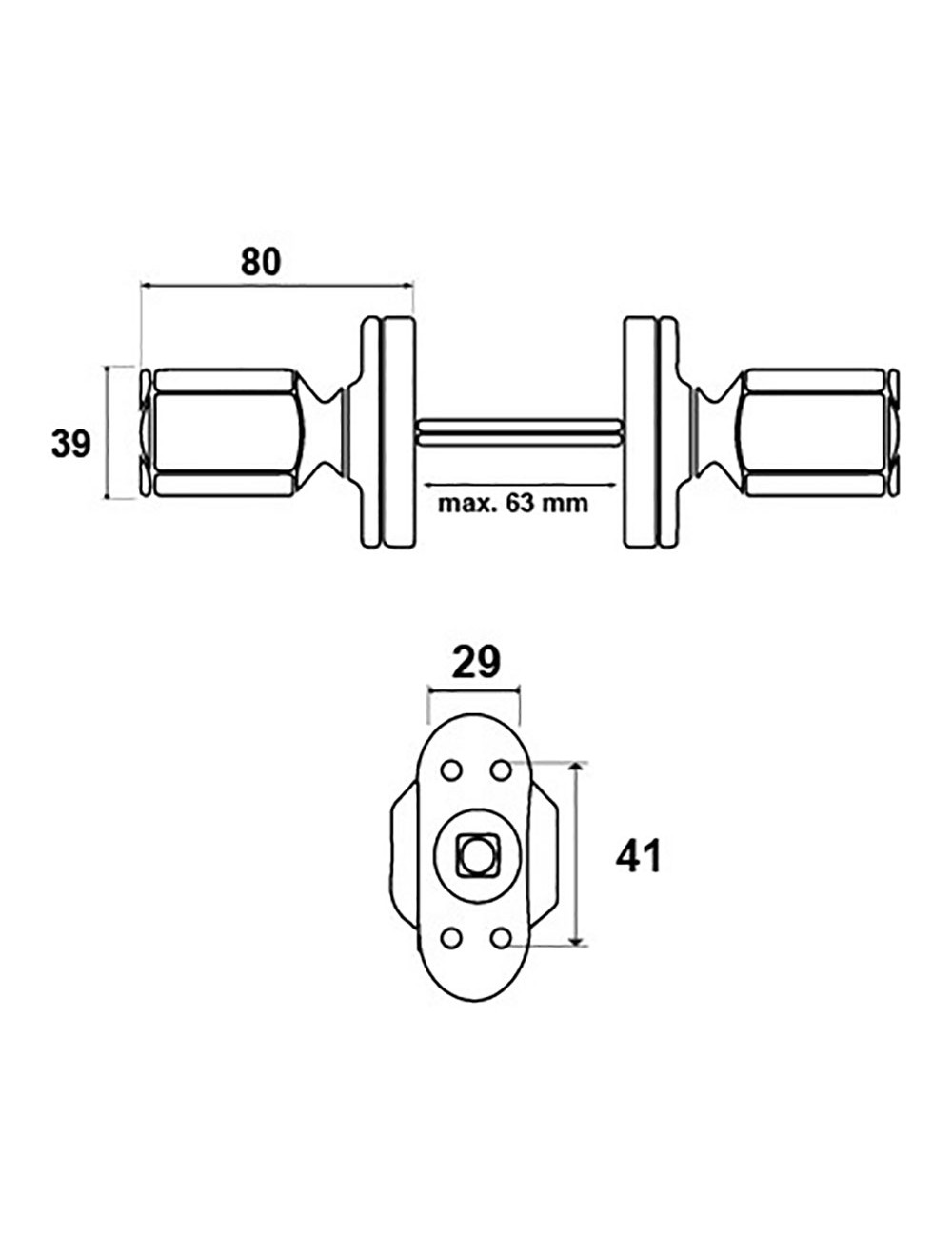 Pomo recuperable 6807 aluminio blanco