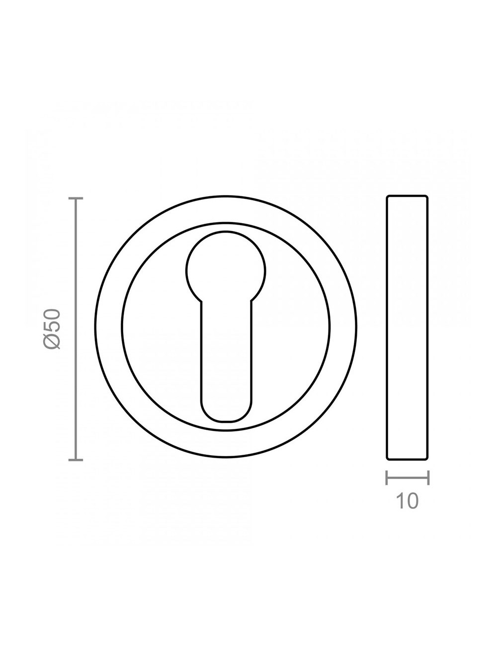 Bocallave pera 707 ø50 mm latón satinado