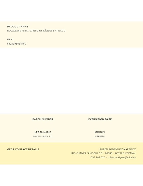 Bocallave pera 707 ø50 mm níquel satinado