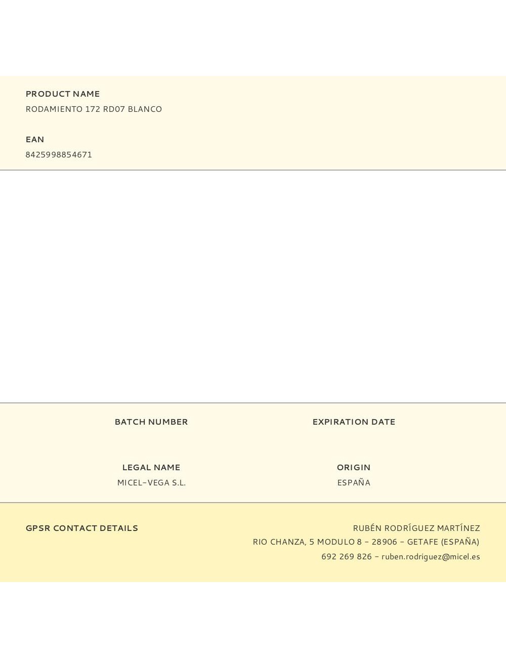 Rodamiento 172 rd07 blanco