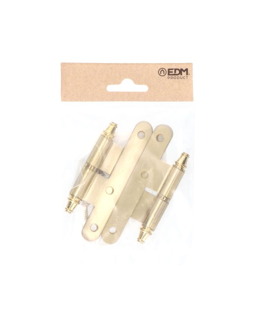 Pernio con remate pn03 izquierda 100x58mm latón satinado