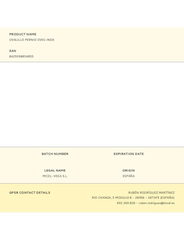 Ovalillo pernio ov01 inox