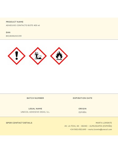 Adhesivo contacto bote 400 ml