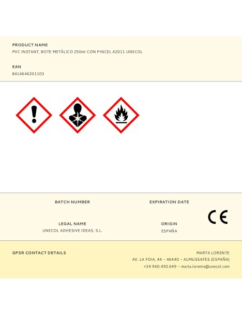 Adhesivo pvc instant bote con pincel 250 ml