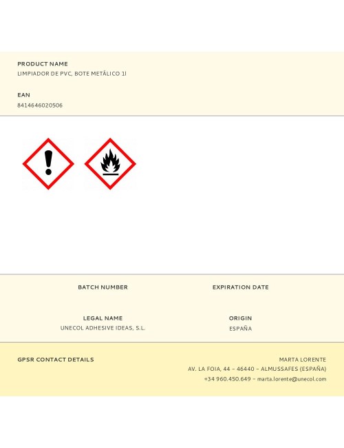 Limpiador de pvc, bote metálico 1l