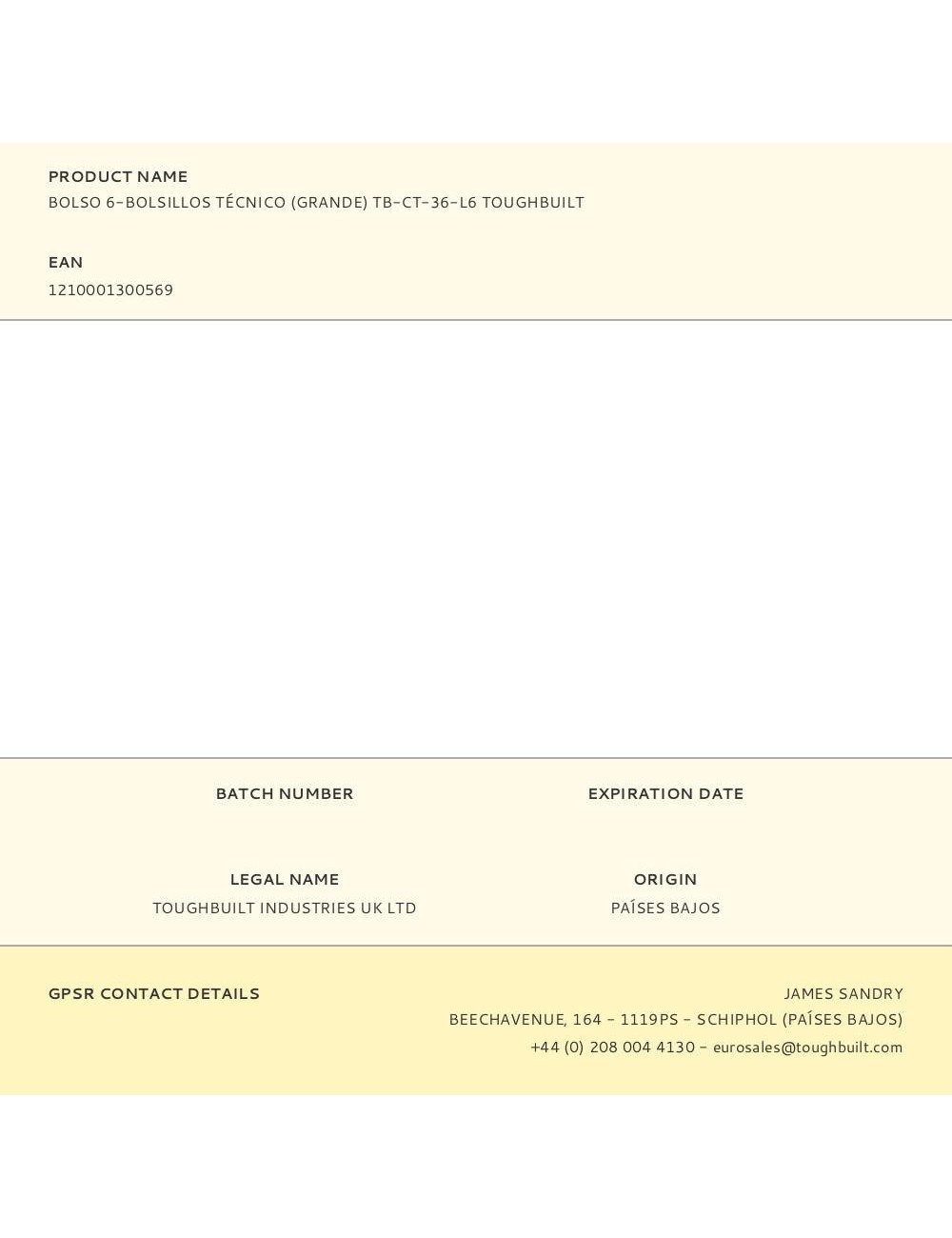 Bolso 6-bolsillos técnico (grande)