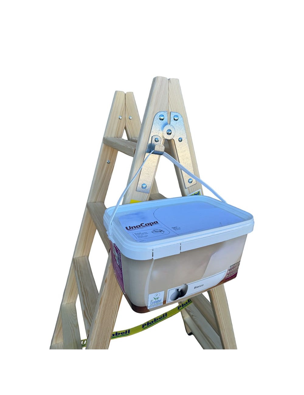 Escalera de madera 5 peldaños 139cm plabell