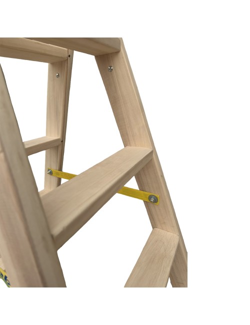 Escalera de madera 6 peldaños 164cm plabell