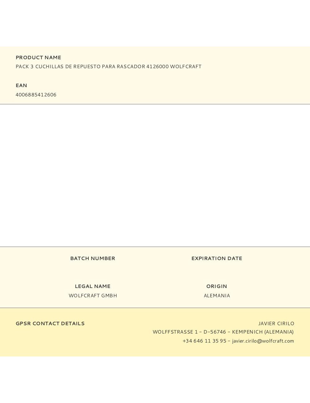 Pack 3 cuchillas de repuesto para rascador 4126000 wolfcraft