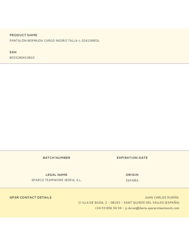 Pantalón bermuda cargo negro talla-l 02410nr3l