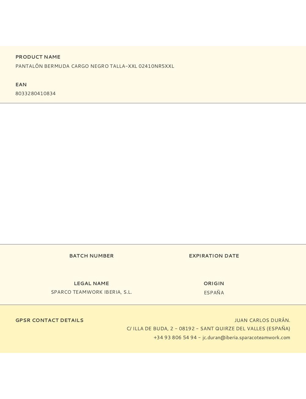 Pantalón bermuda cargo negro talla-xxl 02410nr5xxl