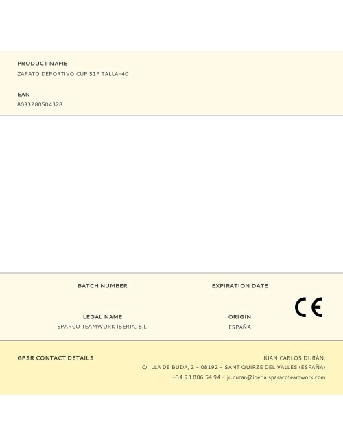 Zapato deportivo cup s1p talla-40