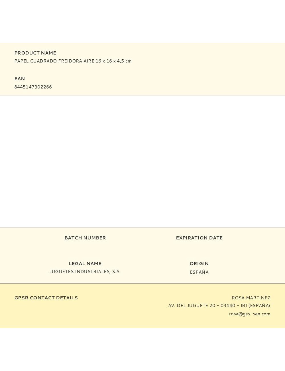 Papel cuadrado freidora aire 16 x 16 x 4,5 cm